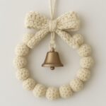 Easy Crochet Wreath Ornament with Bow & Beads – Free Pattern + Diagram