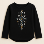 🖤 How to Make a Modern Black Embroidered Shirt for Kids