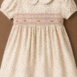 🌸 Handcrafted Floral Smocked Dress for Girls – A Sweet Vintage Look