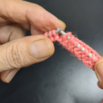 First row of knitting